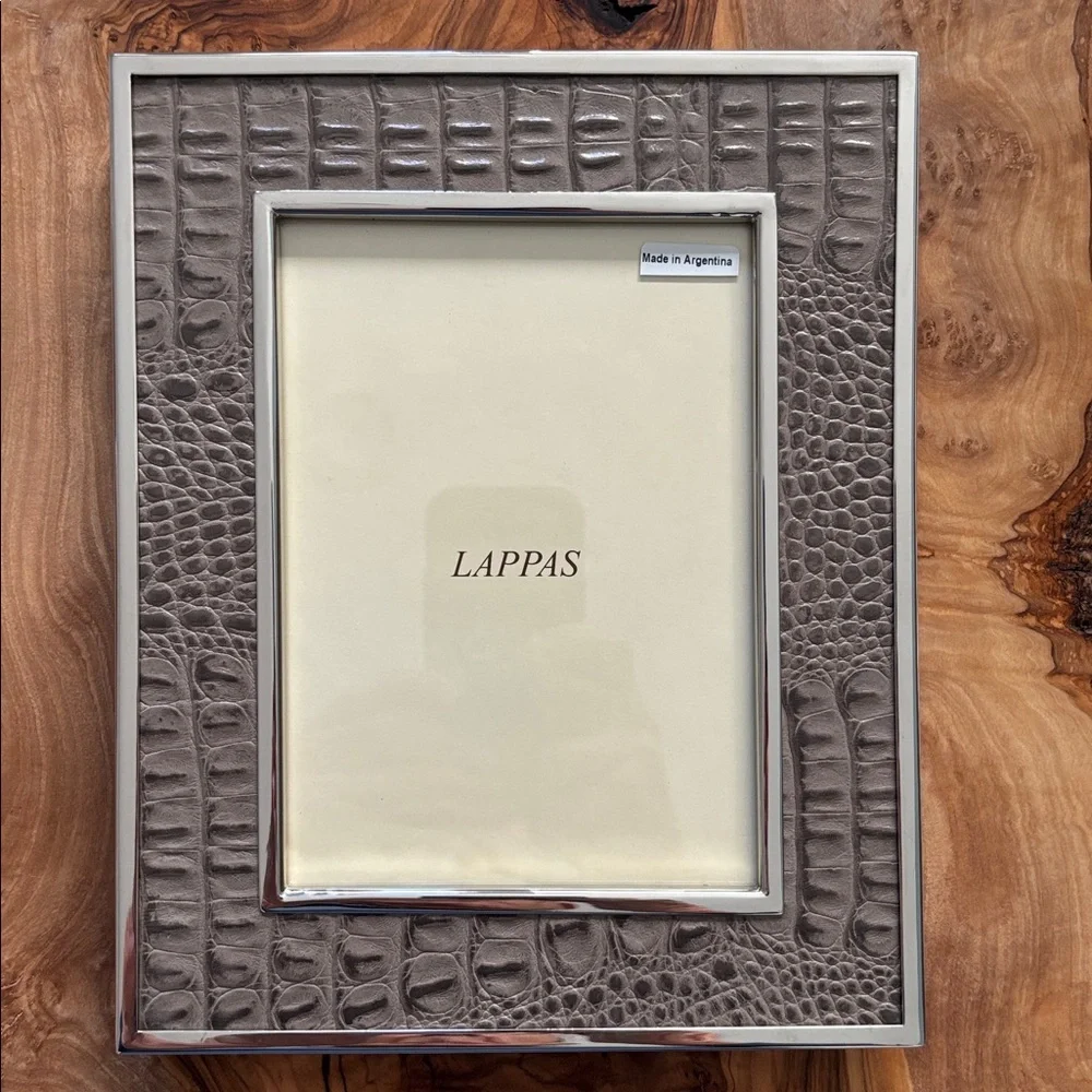 Plata Lappas Mock Croc And Metal 5x7 Picture Frame